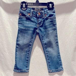 Peek Dungarees, 3-6 month stonewashed jeans with whiskers